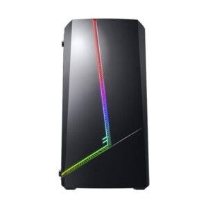 CASE GAMING RGB EAGLE WARRIOR GLADIATOR CG11RFRA003C MID TOWER 1 VENTILADOR DE 120MM CON PANEL ACRÍLICO FRONTAL Y LATERAL Y TIRA RGB (INCLUYE PEQUEÑO CONTROL BOARD) NEGRO