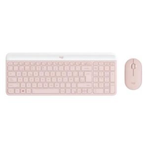 TECLADO Y MOUSE LOGITECH MK470 SLIM COMBO MEMBRANA INALÁMBRICO 2.4 GHZ ESPAÑOL 920-011312 ROSADO