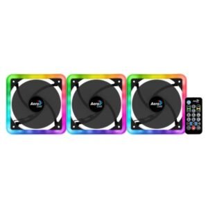 ABANICO AEROCOOL EDGE14 PRO ARGB 3X14CM ACF4-EG10217.12 NEGRO