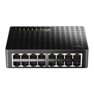 SWITCH  CUDY  FS1016D 1.0  16 PUERTOS RJ45  10/100 MBPS  NO ADMINISTRABLE NEGRO