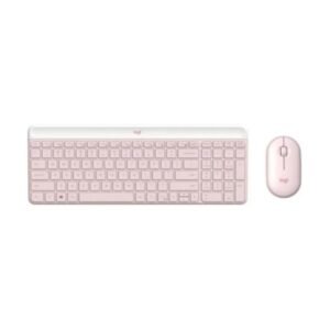 TECLADO Y MOUSE LOGITECH  MK470 SLIM COMBO MEMBRANA INALÁMBRICO 2.4 GHZ INGLÉS 920-011313 ROSADO