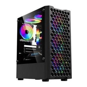 CASE GAMING  EAGLE WARRIOR CG06Z5RA001C FRONTAL MESH CON 3 ABANICOS FRONTALES ARGB VIDRIO TEMPERADO NEGRO