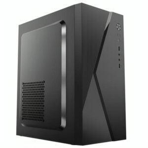 CASE CM04Q1RA001C MINI TOWER SIN VENTILACIÓN INCLUIDA CON PANEL LATERAL Y CON FUENTE DE PODER 600W NEGRO