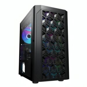 CASE GAMING RGB EAGLE WARRIOR CG06AKRA001C MINI TOWER SIN VENTILACIÓN INCLUIDA CON VIDRIO LATERAL Y MALLA FRONTAL NEGRO