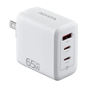 CARGADOR DE PARED ADATA CHARGERU-0653-QCPDWH 65W 2 PUERTOS USB-C Y 1 PUERTO USB-A CARGA RAPIDA BLANCO
