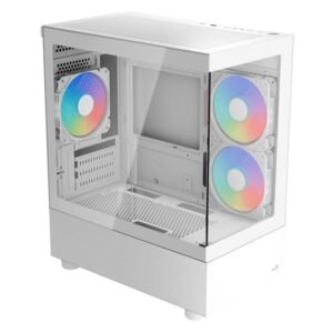 CASE RGB AEROCOOL VIEWPORT MINI-G-WT-V2 MINI TOWER VENTILADORES 3 DE 120MM CON VIDRIO FRONTAL, LATERAL Y MALLA ACCM-ES09133.21 BLANCO