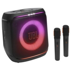 PARLANTE JBL RGB PARTYBOX ENCORE 2 BLUETOOTH IPX4 CON DOS MICROFONOS INCLUIDOS JBLPBENCORE22MICAM NEGRO