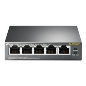 SWITCH TP LINK TL-SF1005P(UN) 5 PUERTOS RJ45 + POE 10/100 MBPS NO GESTIONABLE NEGRO