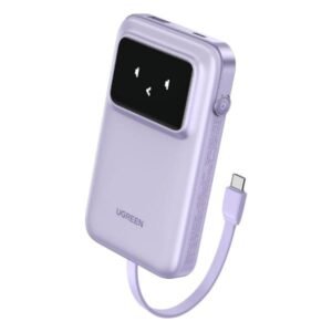 POWER BANK UGREEN PB511 10000MAH 30W USB-C CON CABLE INTEGRADO PANTALLA TFT 35604B MORADO