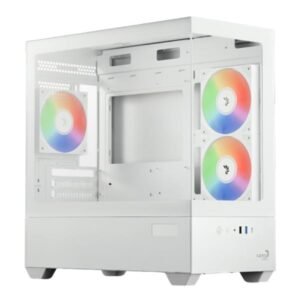 CASE GAMING RGB AEROCOOL P300D DIGI-G-WT-V1 DIGI MINI TOWER VENTILADORES 3 DE 120MM CON PANEL FRONTAL Y LATERAL ACCS-PN05033.21 BLANCO