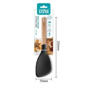 CUCHARA ARROCERA WINNING STAR ST-7559 SILICONA / NYLON / MADERA FS-1651-WST-38864 NEGRO / MADERA