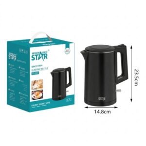 HERVIDOR ELÉCTRICO WINNING STAR ST-2061 1000W 1.7L RSH-713-WST-110V-16691 NEGRO