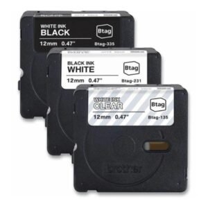 CINTA PARA ETIQUETADORA BROTHER BTAG3M01 12MM X 4M 3PK SURTIDO BLANCO/NEGRO/TRANSPARENTE