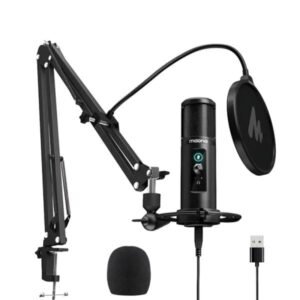 MICRÓFONO GAMING MAONO AU-PM422 USB / 3.5MM 192KHZ / 24-BIT CON PEDESTAL NEGRO