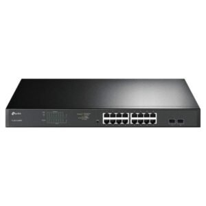 SWITCH TP LINK TL-SG1218MPE 16 PUERTOS GIGABIT PoE+ + 2 PUERTOS SFP EASY SMART MANAGED ADMINISTRABLE NEGRO