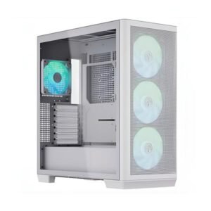 CASE GAMING RGB APNX C1-WT-v1 MID TOWER VENTILADORES 4 DE CON MALLA FRONTAL Y LATERAL APCM-CR01043.21 BLANCO