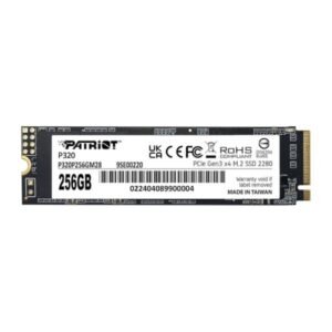 HD INTERNO SOLIDO 256GB PATRIOT P320 M.2 2280 PCIE GEN3 X4 2200MB/S / 1200MB/S P320P256GM28 NEGRO
