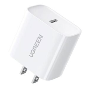 CARGADOR DE PARED UGREEN CD137 20W PUERTO USB-C CARGA RAPIDA 60449 BLANCO