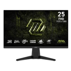 MONITOR GAMING MSI MAG 255F X24 25 PULG PLANO 1920X1080 FHD 240 HZ RAPID IPS FREESYNC HDMI DISPLAYPORT HDR 9S6-3BC91M-001 NEGRO