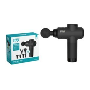 PISTOLA PORTÁTIL DE MASAJE CORWINNING STAR ST-6403 PERCUSIVA RECARGABLE MOTOR SIN ESCOBILLAS/20 W /USB JMQ-1889-WST-18864 NEGRO