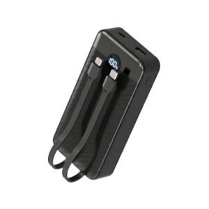 POWER BANK NOVA PB-911 20000MAH PD 22.5W/2 USB-A/USB-C/CABLES USB-C Y LIGHTNING NEGRO
